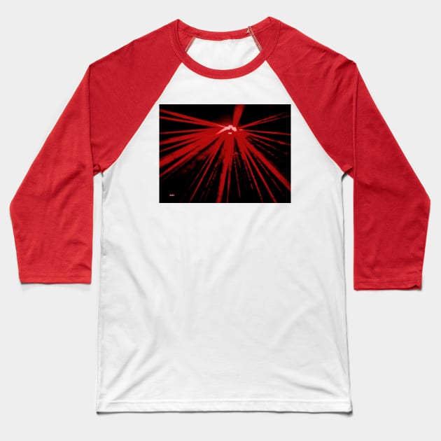 RED LASER UFO Baseball T-Shirt by neilstuartcoffey